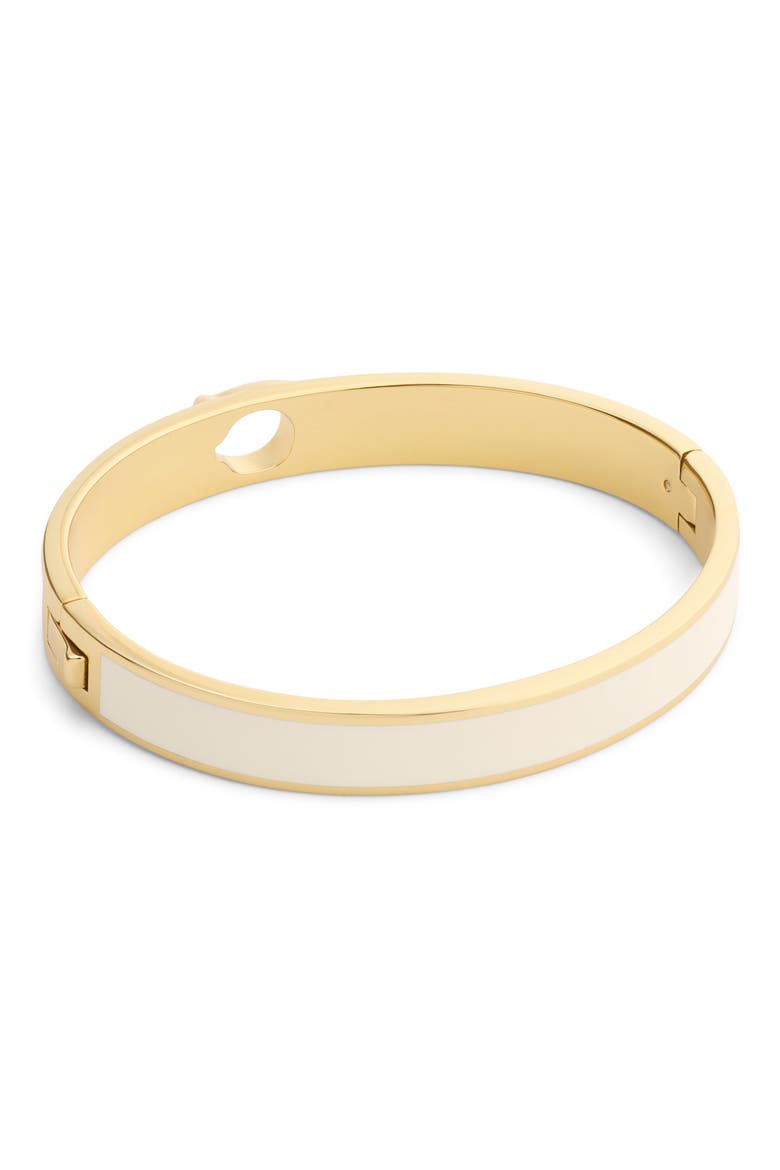 Signature C Enamel Hinge Bangle, Alternate, color, WHITE/ GOLD