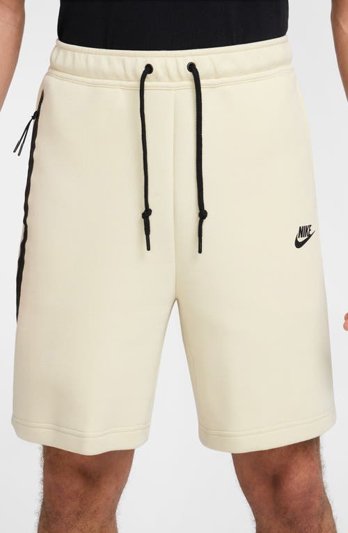 Shop Nike Tech Fleece Sweat Shorts In Light Khaki/black