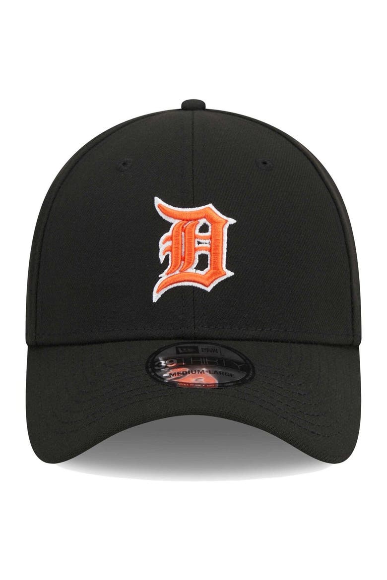 Men's New Era Black Detroit Tigers Logo 39THIRTY Flex Hat, Alternate, color, Black