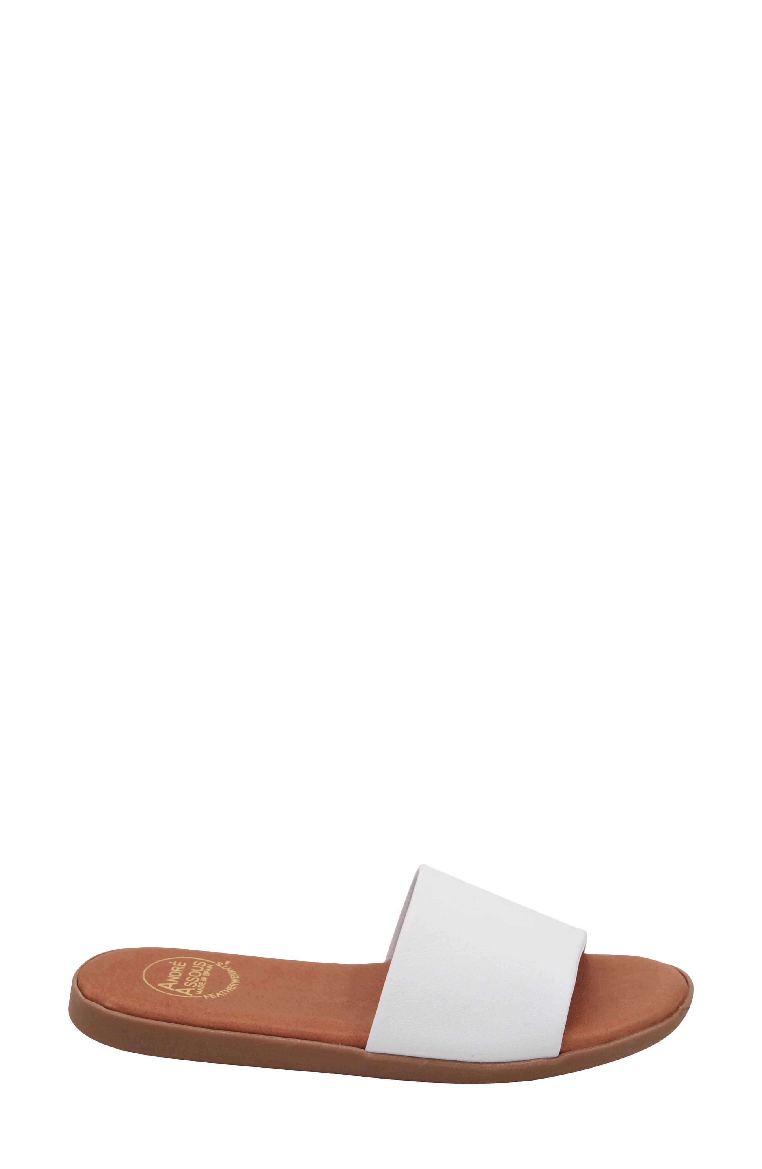 André Assous Paloma Woven Slide Sandal, Alternate, color, White