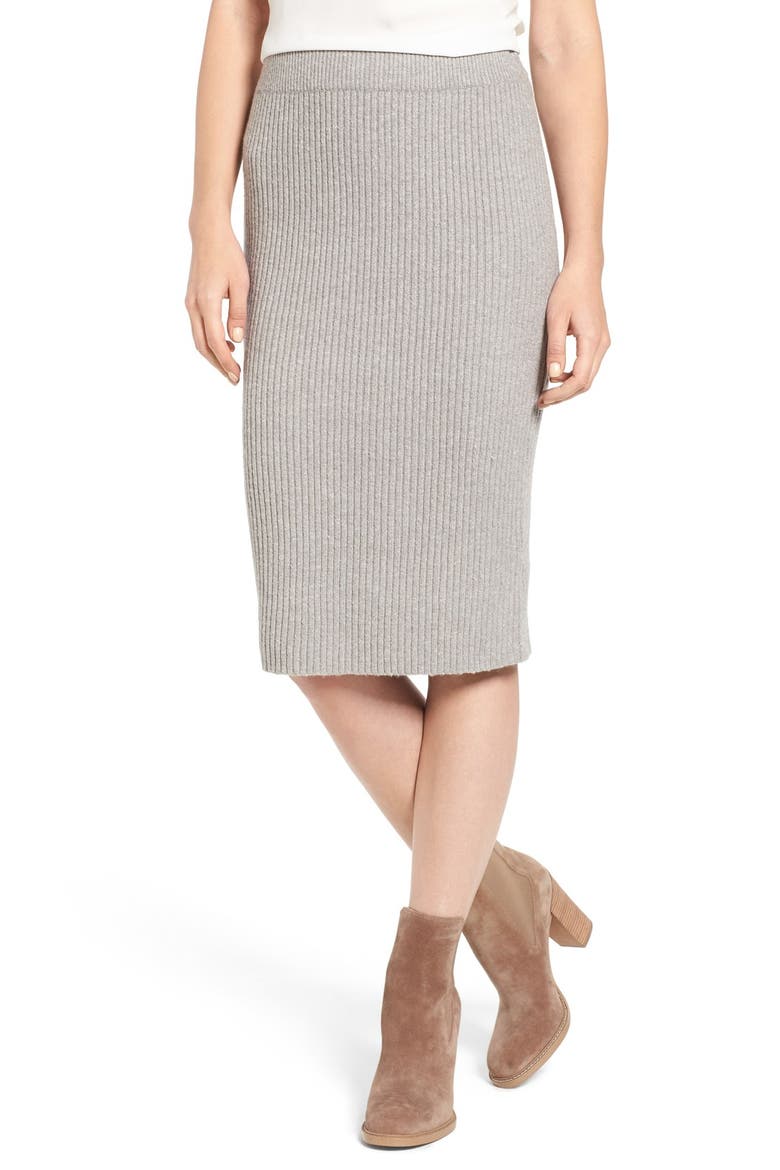 Charleigh Knit Skirt, Main, color, HEATHER GREY