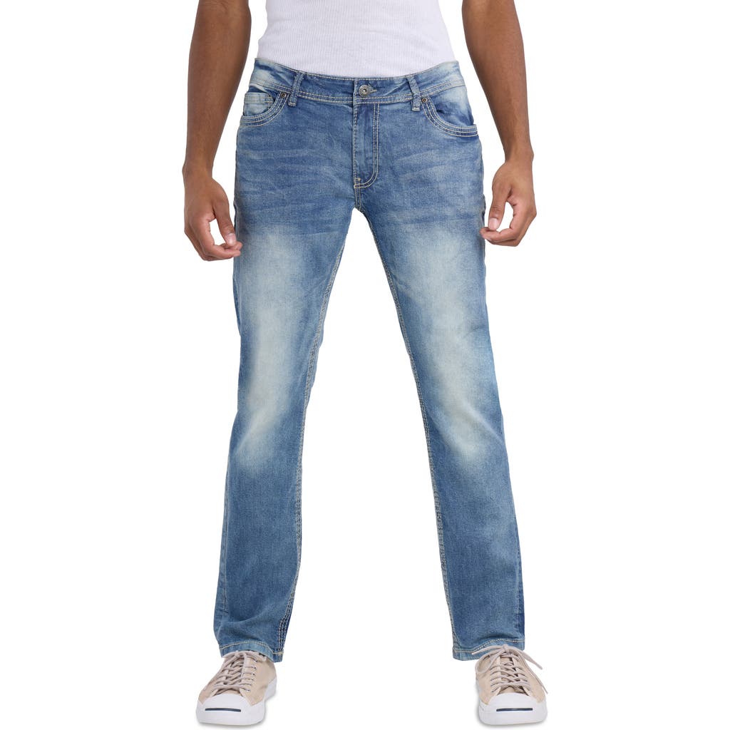 X-ray Xray Saddle Stitch Stretch Straight Leg Jeans In Blue