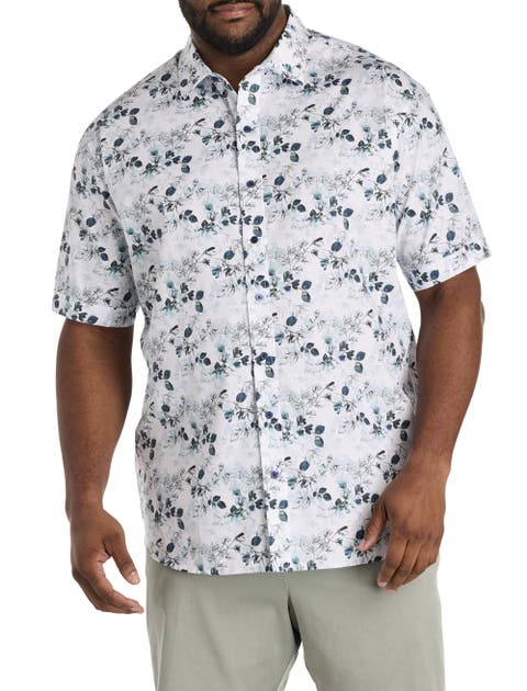 Big & Tall Watercolor Floral Sport Shirt V2
