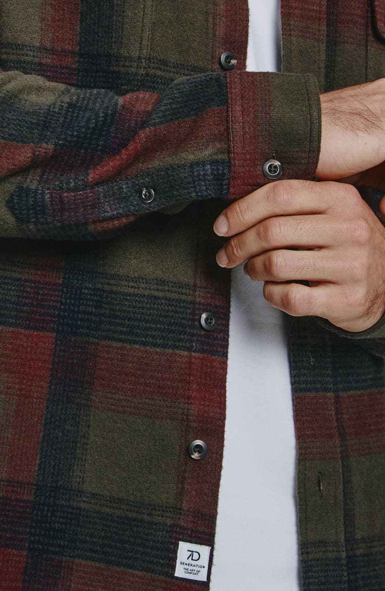 7 Diamonds Generation Plaid Stretch Flannel Button-Up Overshirt, Alternate, color, 