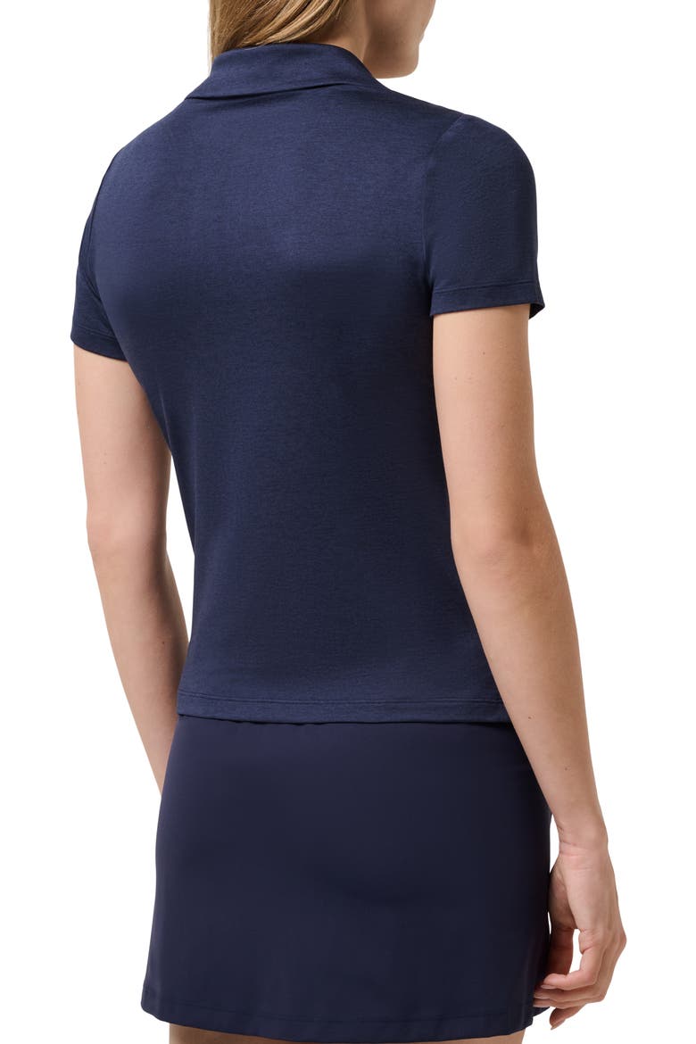 Skyloft Light Short Sleeve Polo, Alternate, color, HEATHER NAVY BLAZER