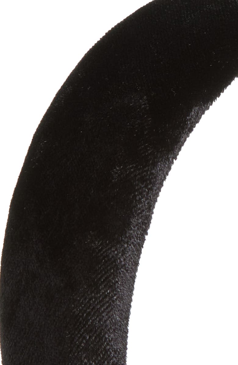 Tasha Padded Velvet Headband, Alternate, color, Black