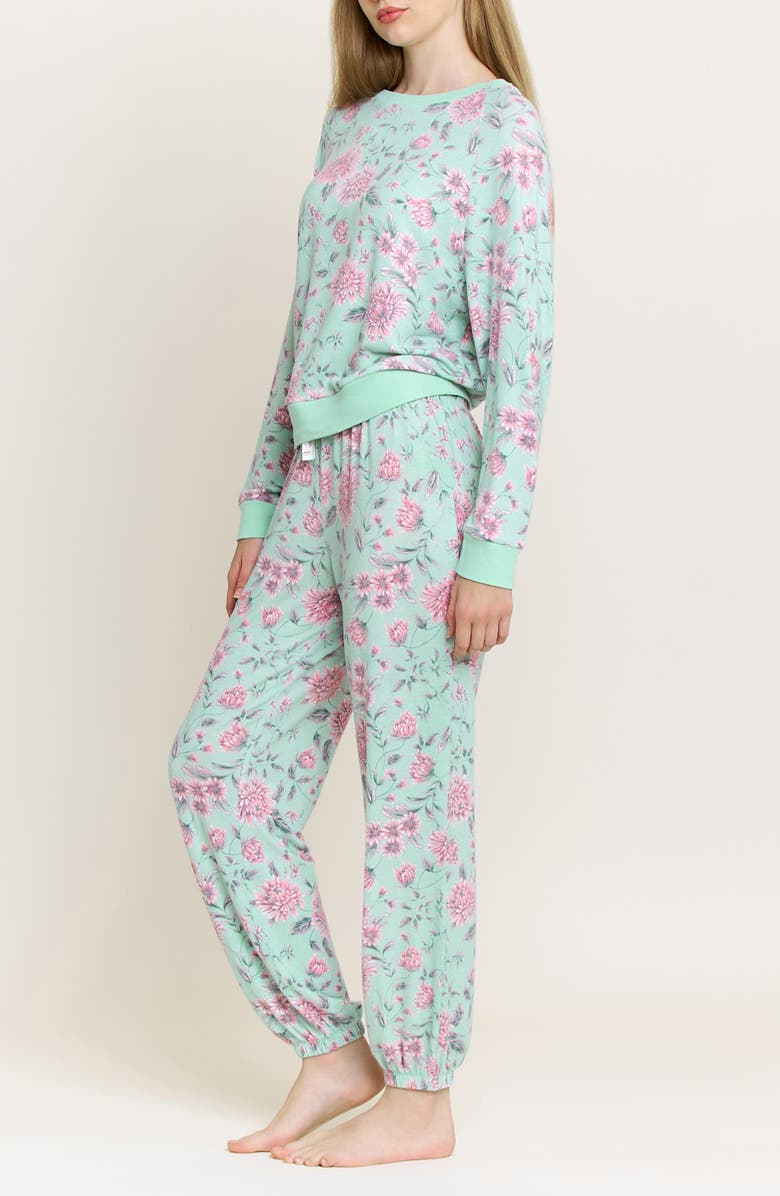 Honeydew Star Seeker Brushed Jersey Pajamas, Alternate, color, Soft Mint Floral