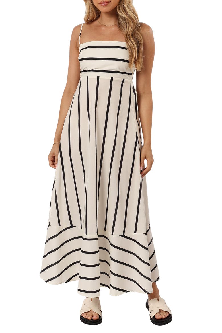 Shantelle Stripe Cotton Sundress, Main, color, CREAM STRIPE