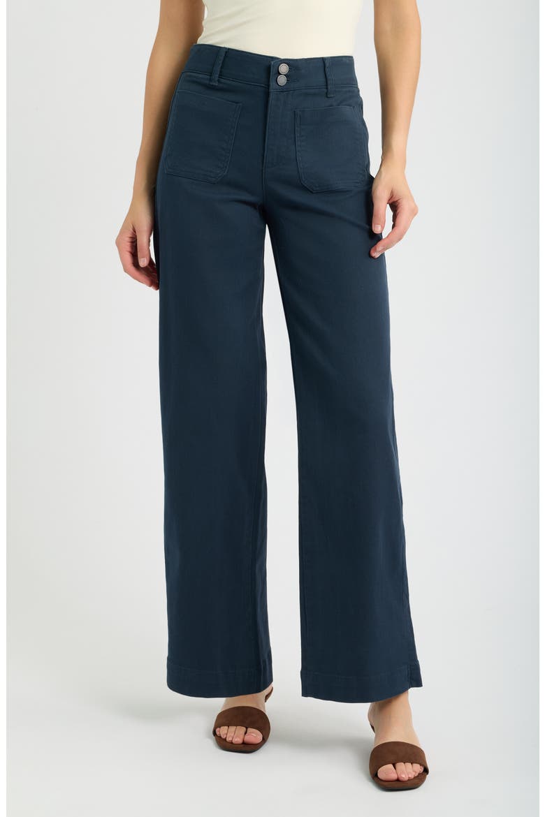 Emma Patch Pocket High Waist Wide Leg Pants, Main, color, CARBON BLUE
