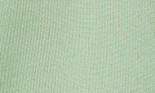 Closed V-neck Long Sleeve Organic Cotton Knit Top In Green