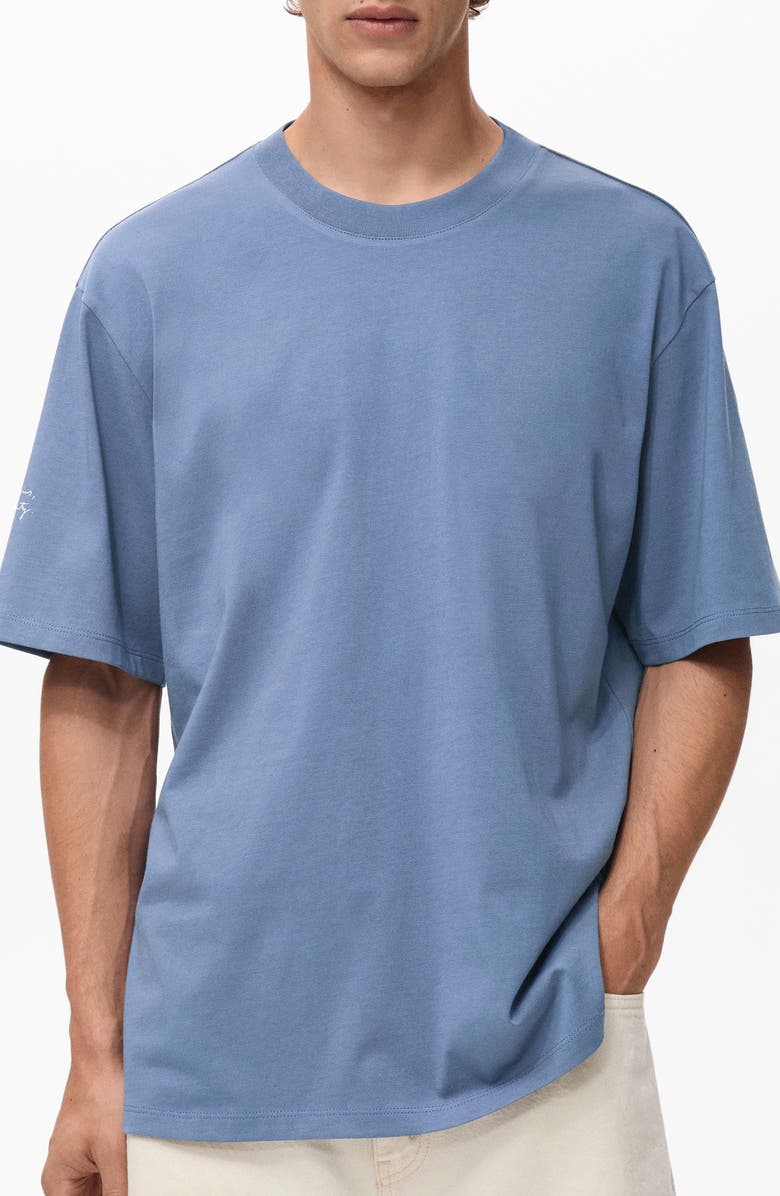 MANGO Relaxed Fit Graphic T-Shirt, Main, color, Blue