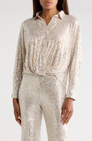 Young, Fabulous & Broke Tourist Sequin Twisted Front Top
