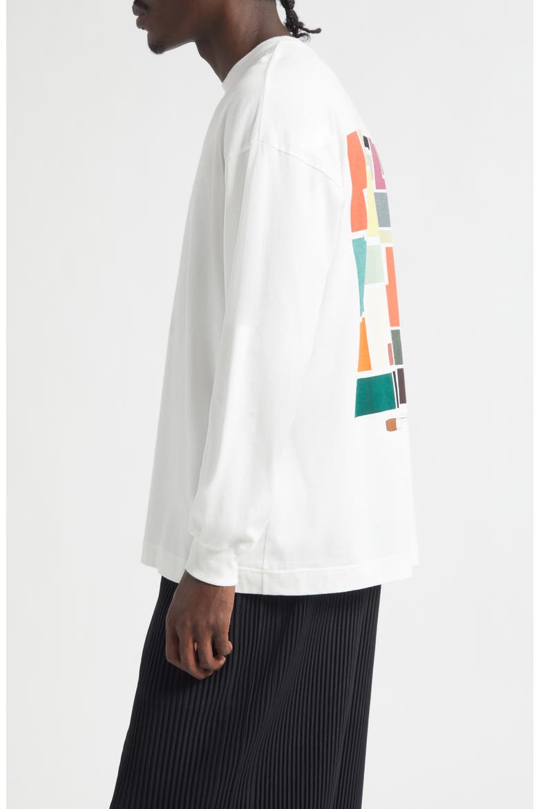 Color Chips Long Sleeve Cotton Graphic T-Shirt, Alternate, color, WHITE