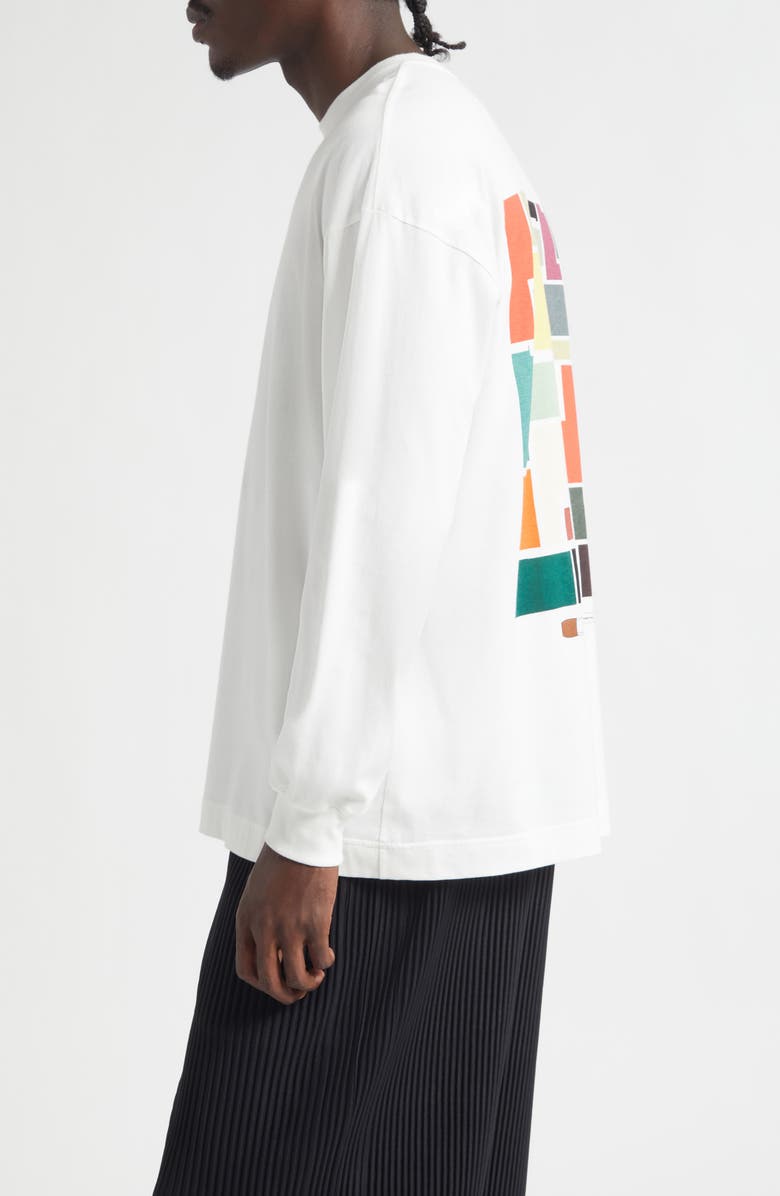 Homme Plissé Issey Miyake Color Chips Long Sleeve Cotton Graphic T-Shirt, Alternate, color, White