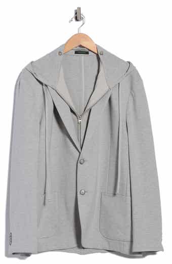 Solid Stretch Hoodie Blazer