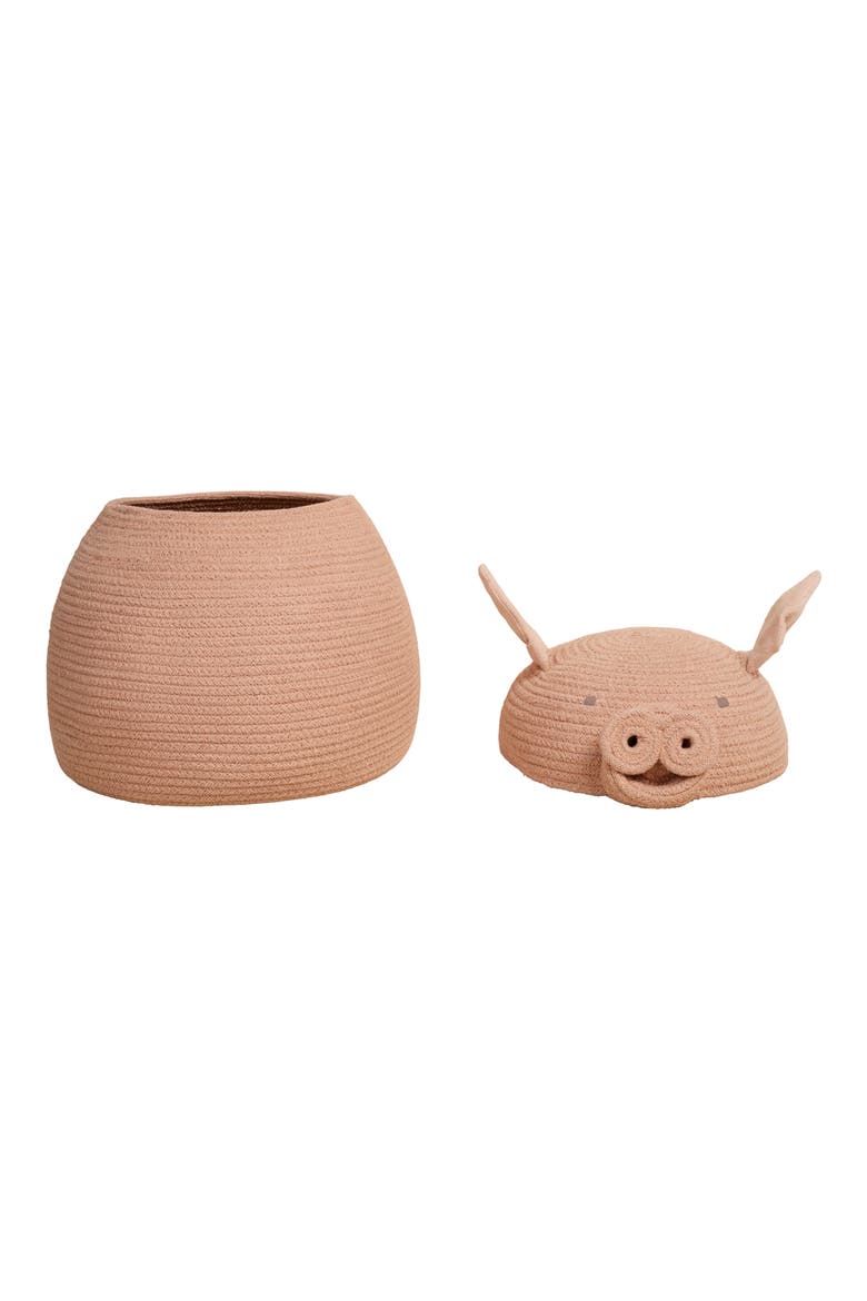 Peggy the Pig Basket, Alternate, color, ROSE