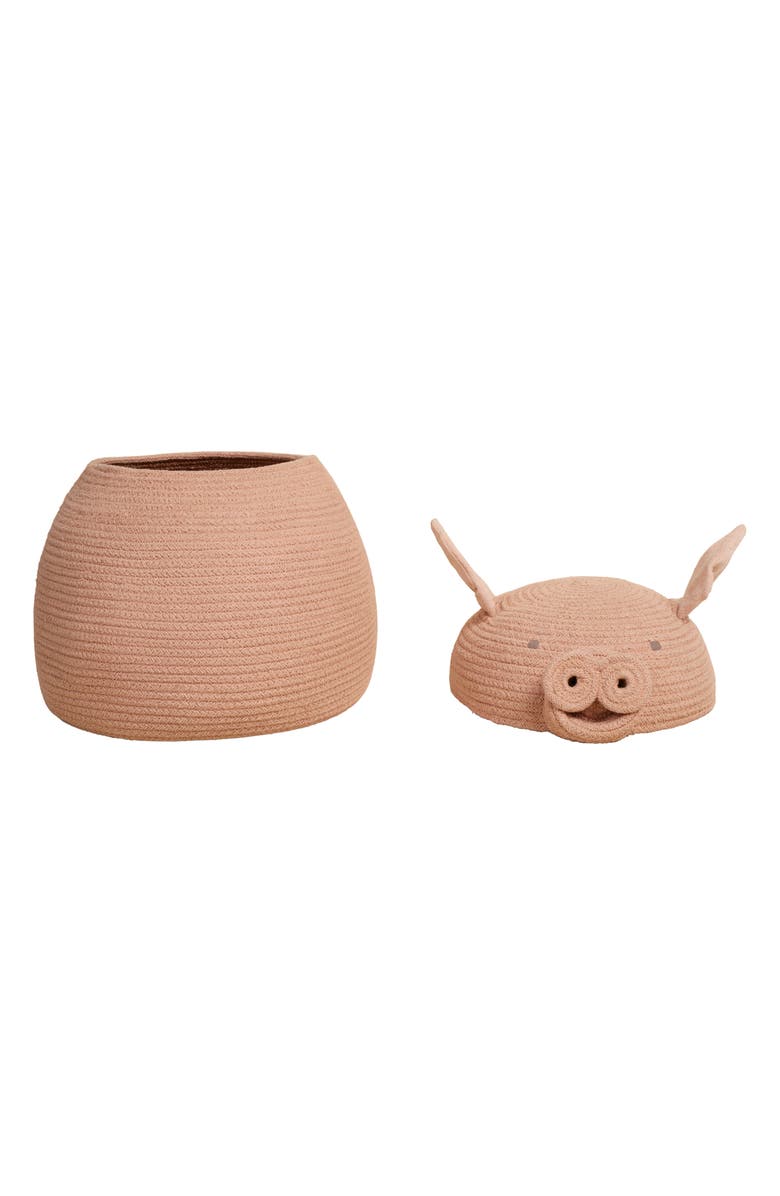 Lorena Canals Peggy the Pig Basket, Alternate, color, Rose