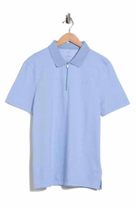 Iconic Herringbone Cotton Zip Polo