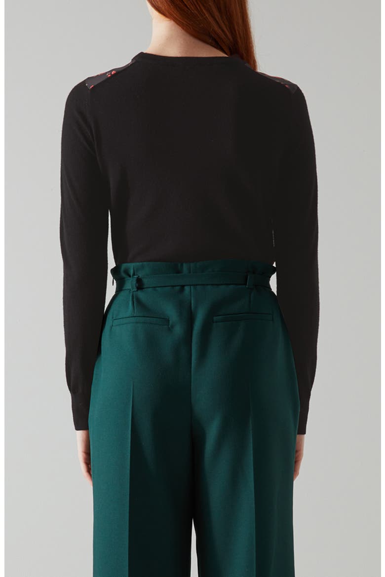 Cyrus Long Sleeve Merino Wool Sweater, Alternate, color, BLACK