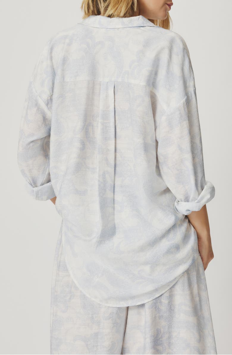 Splendid Iris Paisley Shirt, Alternate, color, Antique Pearl White