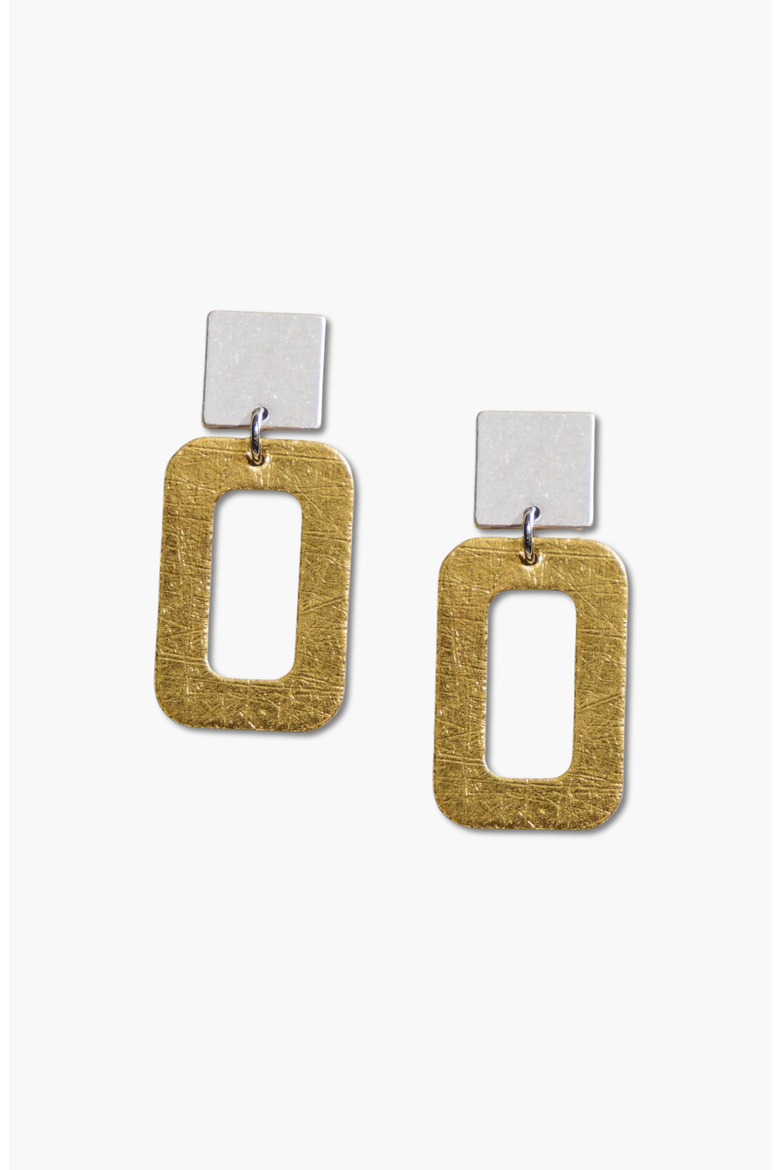 Logan Earrings, Main, color, Vintage Gold Mixed Metal