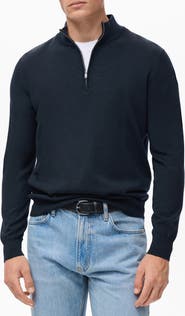 MANGO Perkins Wool Quarter Zip Sweater