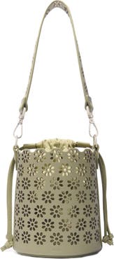 maje Perforated leather bucket bag