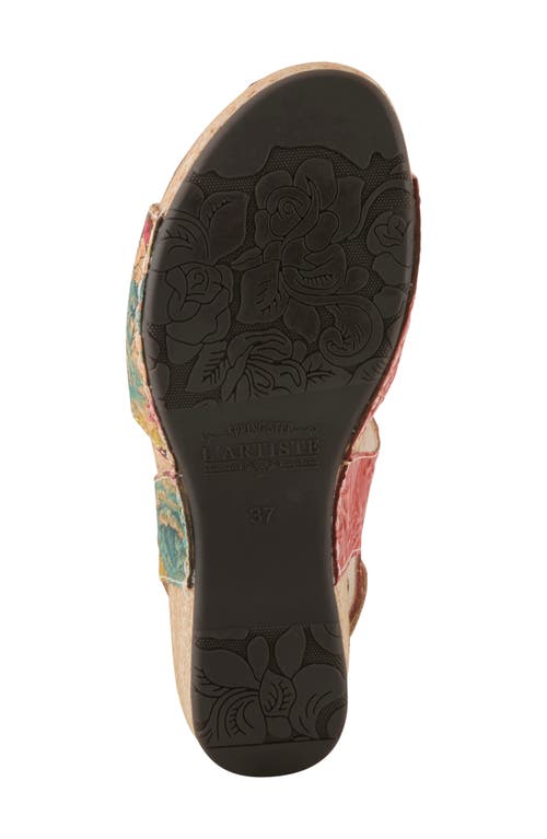 L'artiste By Spring Step Osuna Ankle Strap Platform Sandal In Red Multi