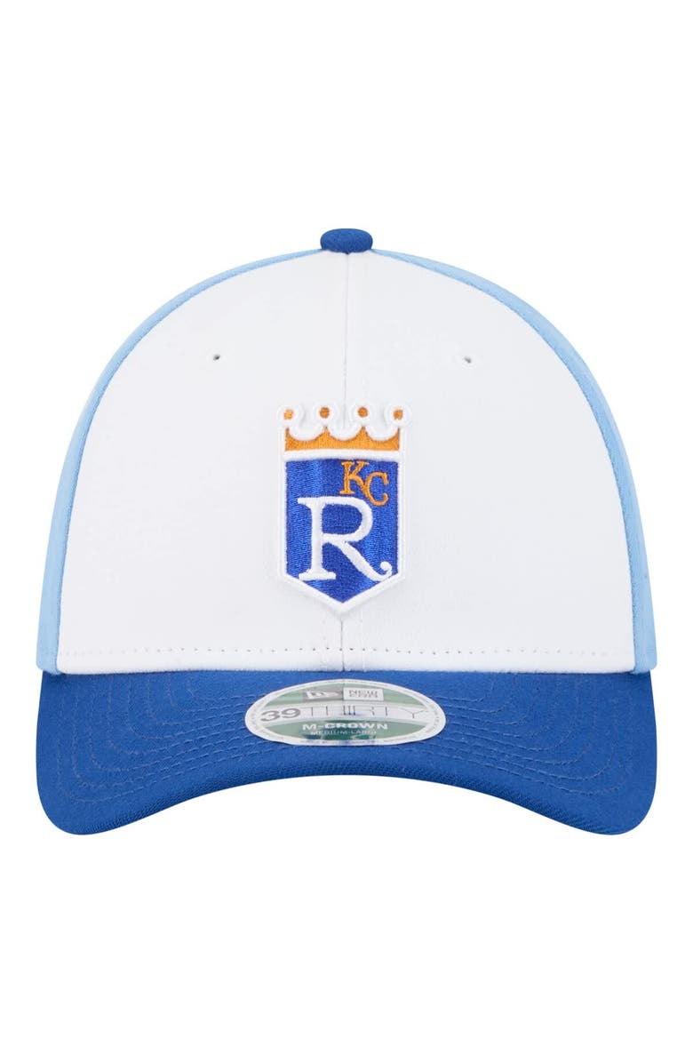New Era Men's New Era  White/Royal Kansas City Royals Player Replica 39THIRTY M-Crown Flex Hat, Alternate, color, White
