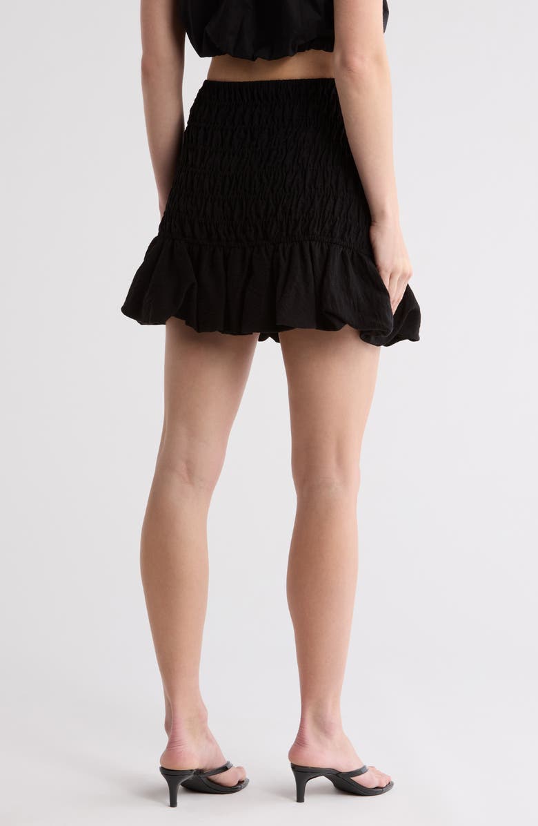 Leith Smocked Miniskirt, Alternate, color, Black