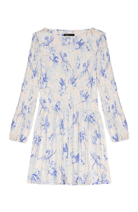 Patterned pleated dress