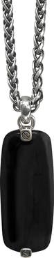 Jan Leslie Onyx Gemstone Tag Sterling Silver Pendant