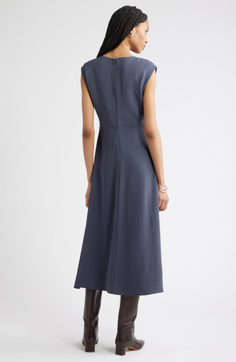 Front Pleat Midi Dress