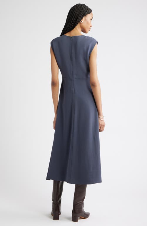 Nordstrom Front Pleat Midi Dress In Blue