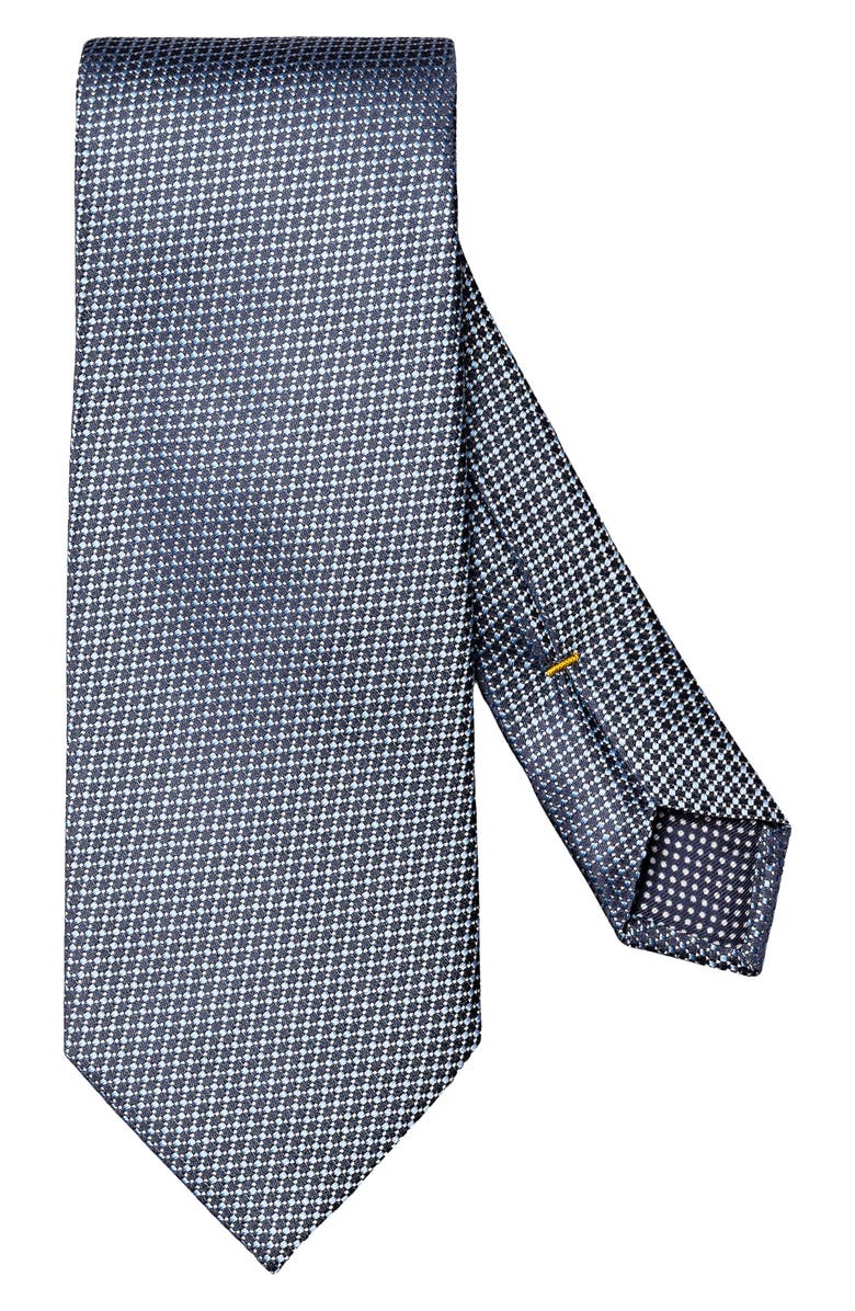 Eton Dark Blue Micro Silk Tie, Main, color, Dark Blue