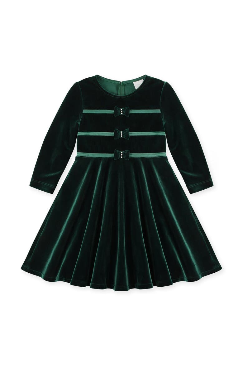 Stretch Velvet Dress with Pearls, Main, color, Green Velvet
