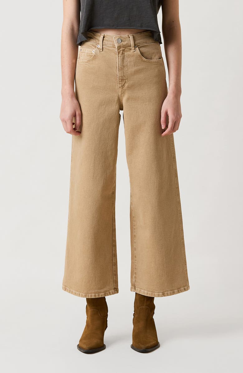 LE JEAN Juliette Ankle Wide Leg Jeans, Main, color, Sandwashed Camel