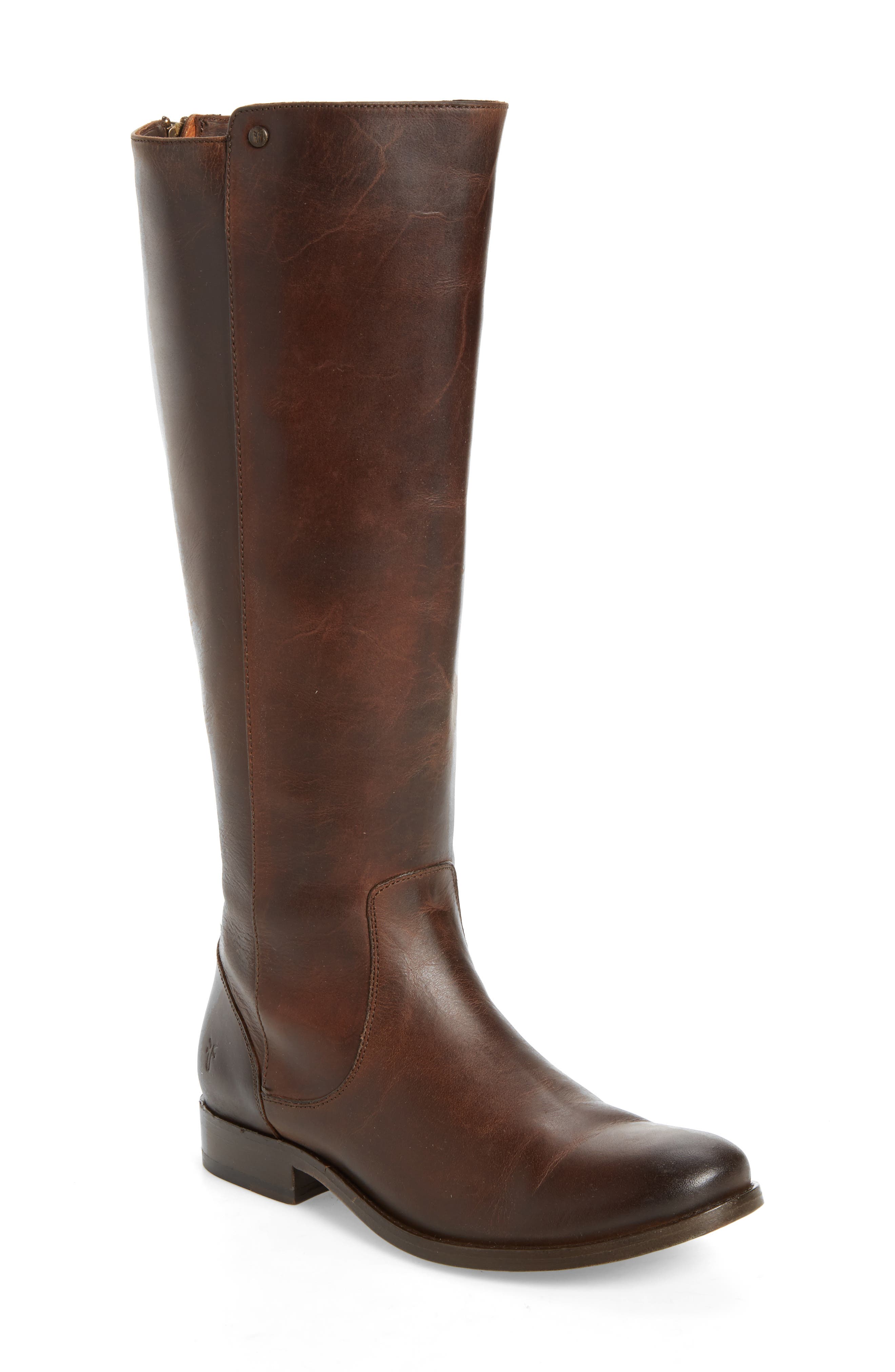 Melissa Stud Knee High Boot, Main, color, CHOCOLATE LEATHER