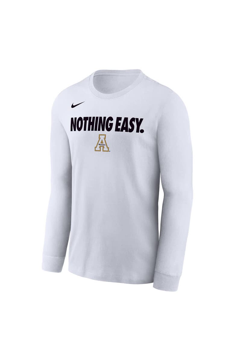 Nike Men's Nike White Appalachian State Mountaineers 2025 On-Court Bench Long Sleeve T-Shirt, Alternate, color, 