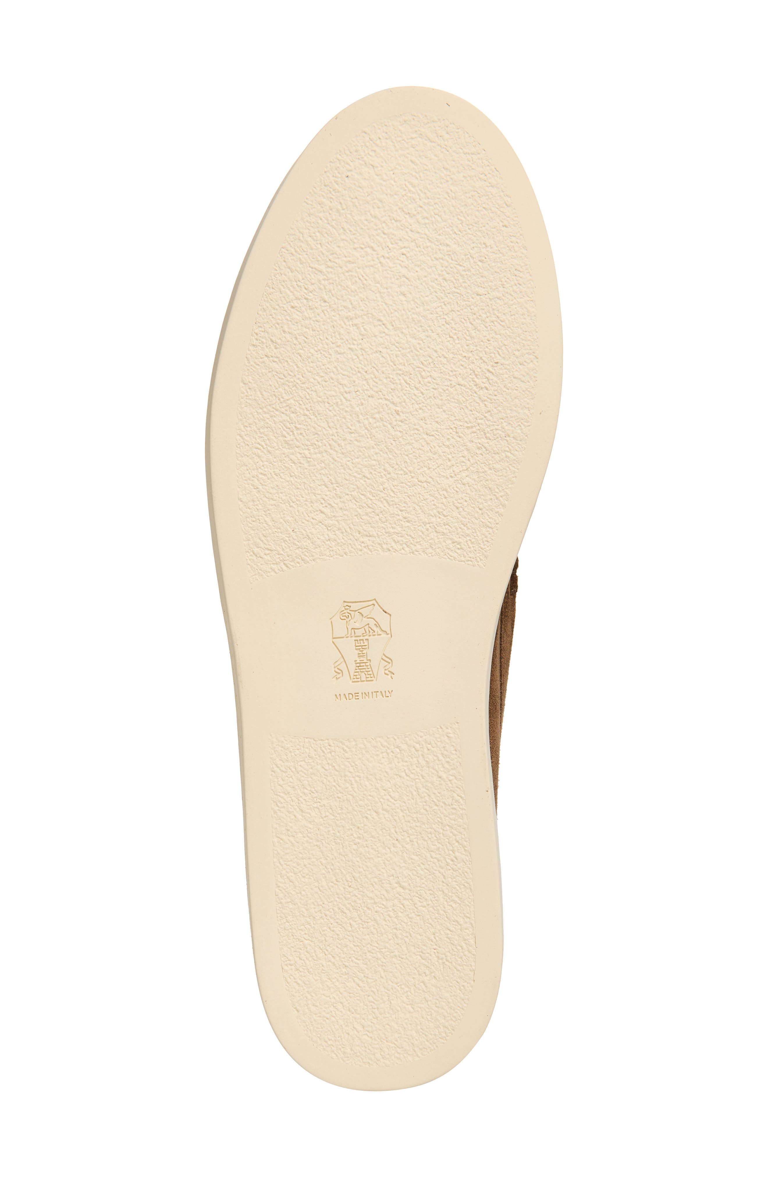 Brunello Cucinelli Chevron Embossed Suede Loafer, Alternate, color, Dark Brown