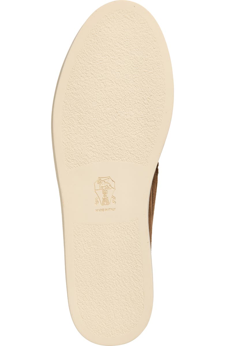 Brunello Cucinelli Chevron Embossed Suede Loafer, Alternate, color, Dark Brown