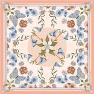 Matty Miller Studio 100% Silk Scarf Columbine - Flowers and Butterflies