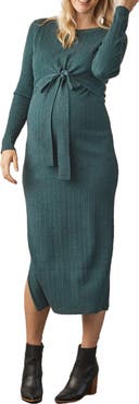 Angel Maternity Knit Midi Maternity/Nursing Dress