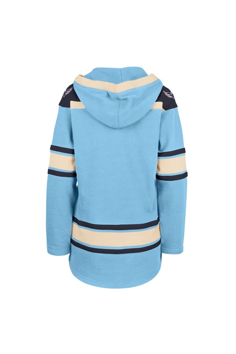 Women's '47  Light Blue Washington Capitals Superior Lacer Pullover Hoodie, Alternate, color, Light Blue
