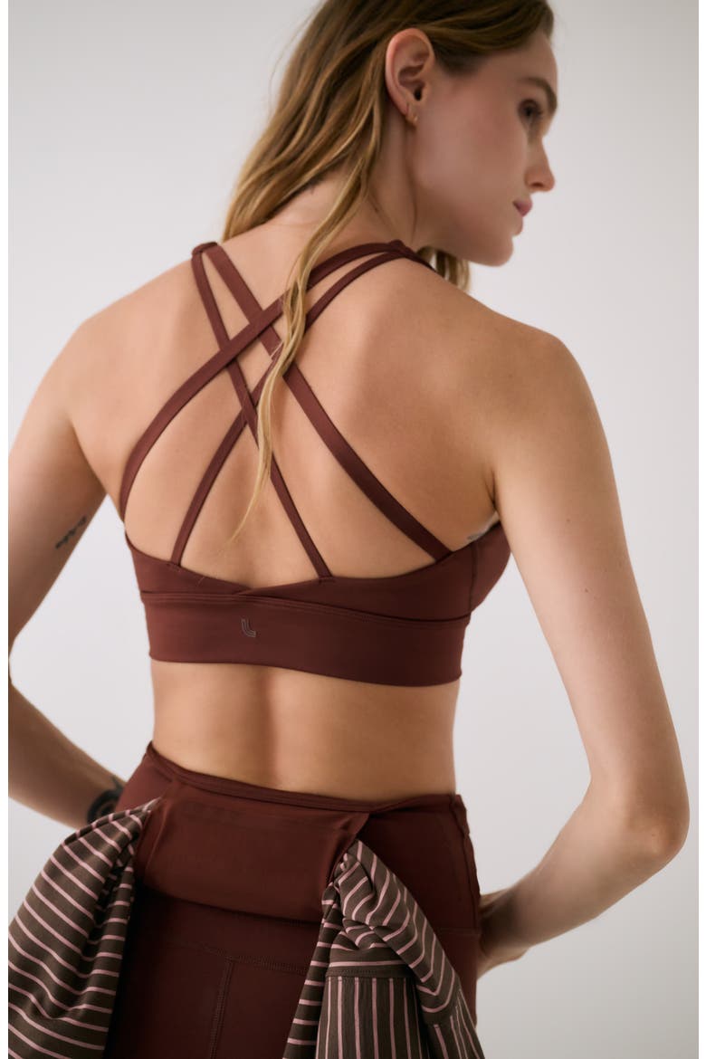 Action Strappy Sports Bra, Alternate, color, SIENNA