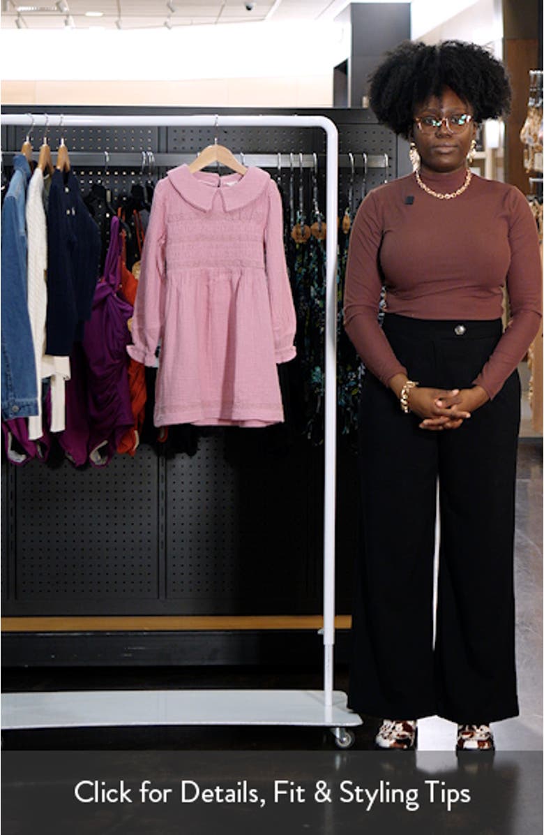 Kids' Smocked Long Sleeve Cotton Gauze Dress, sales video thumbnail