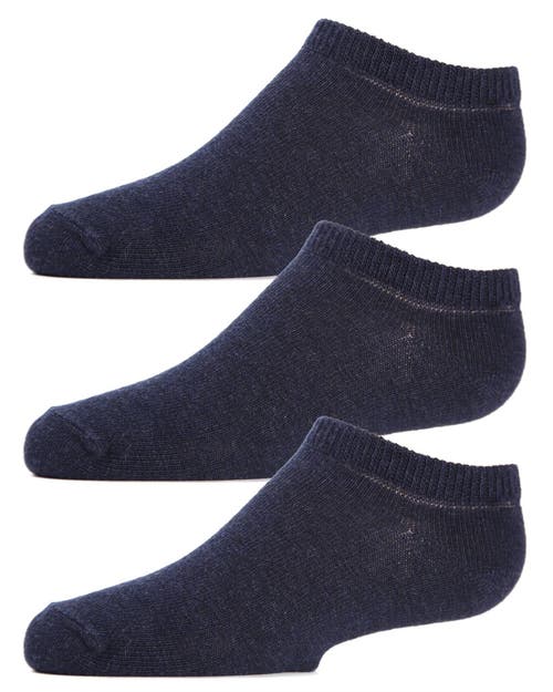 Memoi Kids Low Cut Cotton Blend Socks 3-pack In Blue