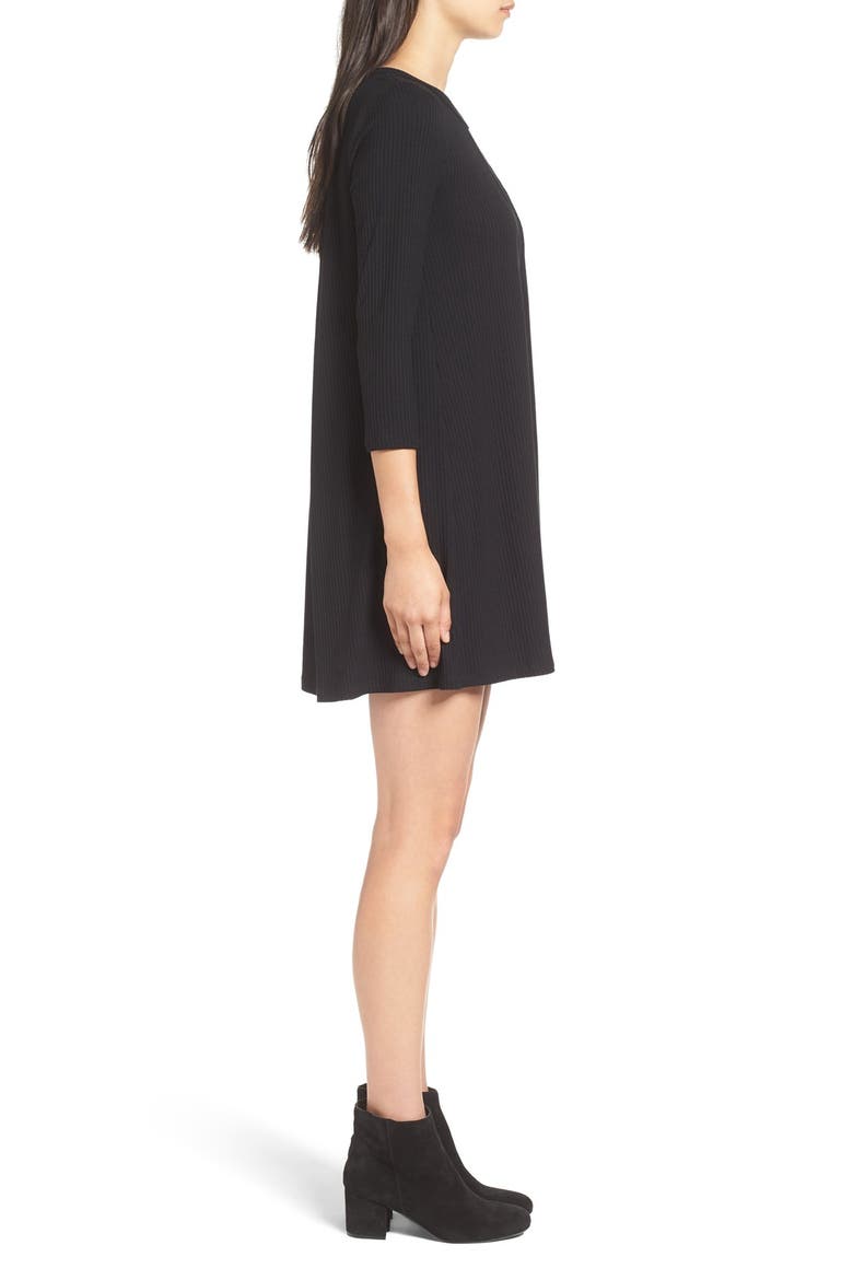 Leah' Shift Dress, Alternate, color, BLACK