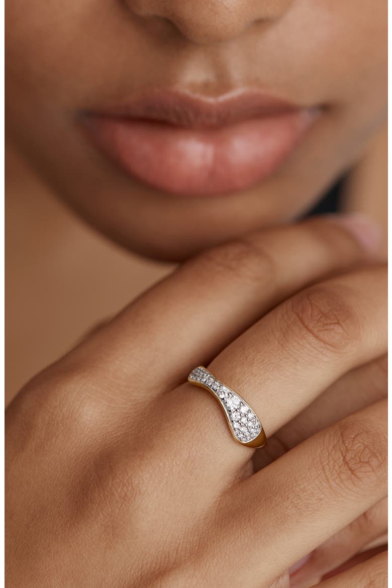 Riva Pavé Lab Grown Diamond Ring (Online Trunk Show), Alternate, color, 18K GOLD VERMEIL/ LAB DIAMOND