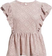 Treasure & Bond Flutter Sleeve Peplum Top